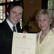 Being presented with the Fellowship of the Royal Academy of Music by HRH the Duchess Of Gloucester